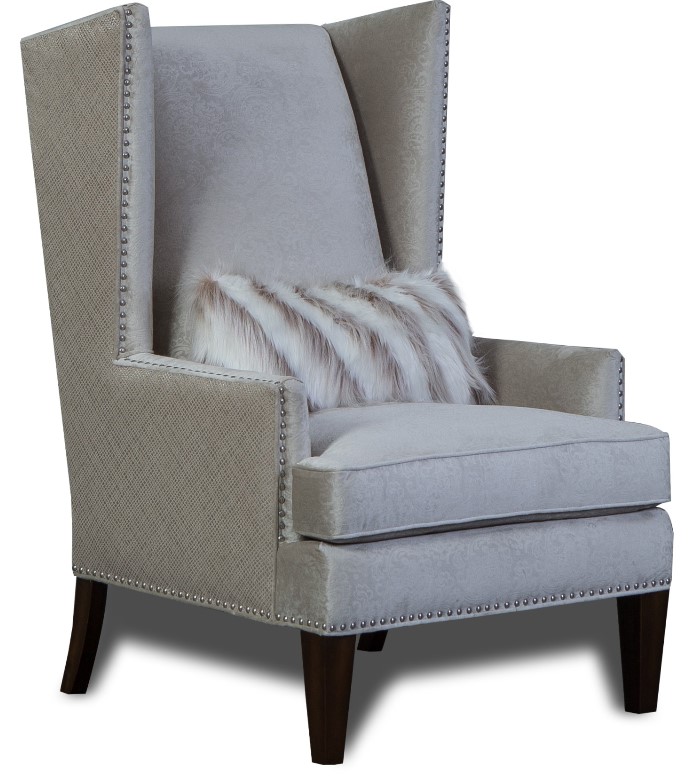 Aria Designs Chloe Gray Wing Chair