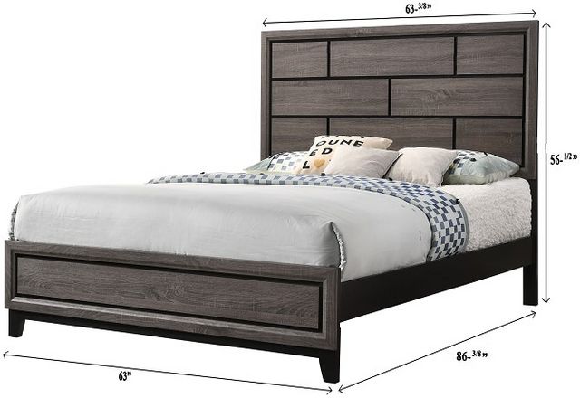Crown Mark Akerson Grey Queen Panel Bed-3