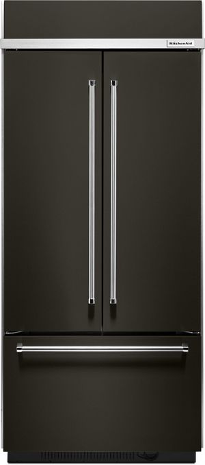 KitchenAid® 20.81 Cu. Ft. Black Stainless Steel Built In French Door Refrigerator