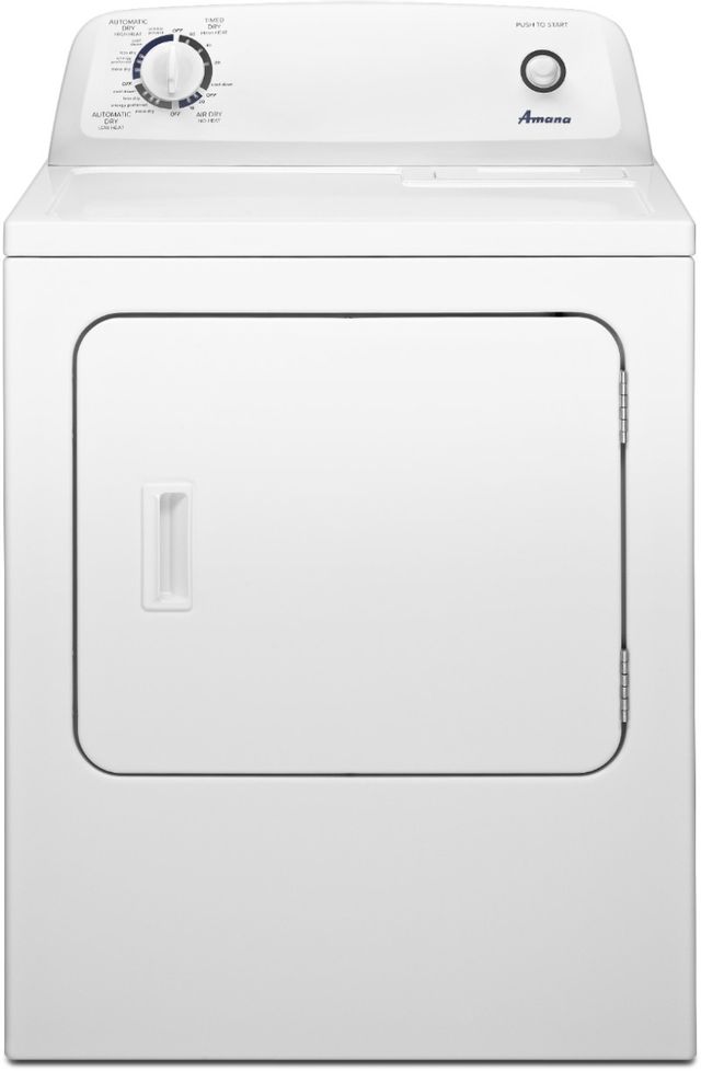 Amana® 6.5 Cu. Ft. White Front-Load Electric Dryer - GAS ADD $100