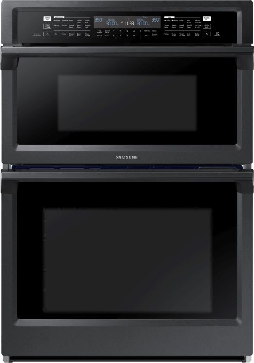 Samsung 30" Fingerprint Resistant Black Stainless Steel Microwave Combination Wall Oven-0