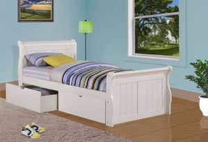 Donco Kids Twin Sleigh Bed With Dual Under Bed Drawers