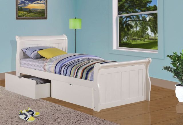 Donco Kids Twin Sleigh Bed With Dual Under Bed Drawers-0