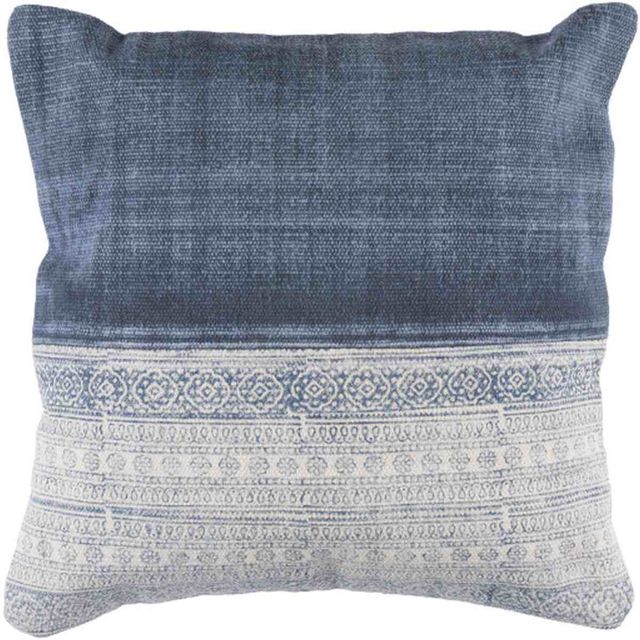 Surya Lola Pale Blue 20"x20" Pillow Shell with Down Insert-0