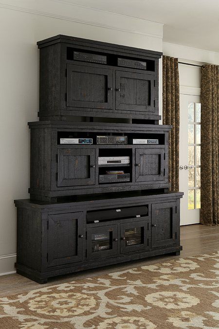Progressive® Furniture Willow Distressed Black 54" Console-1