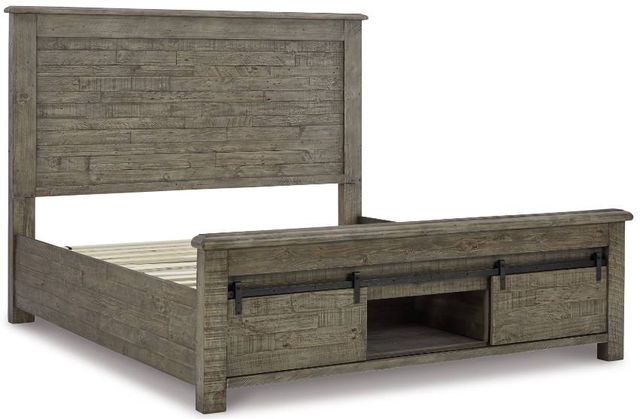 Signature Design by Ashley® Brennagan 2-Piece Gray King Panel Storage Bed Set 1