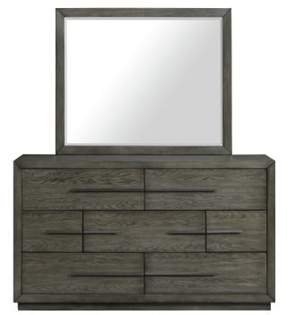 Elements International Elation 2-Piece Gray Dresser and Mirror Set