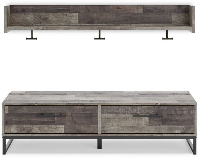 Signature Design by Ashley® Neilsville Multi-Gray Bench with Coat Rack-1