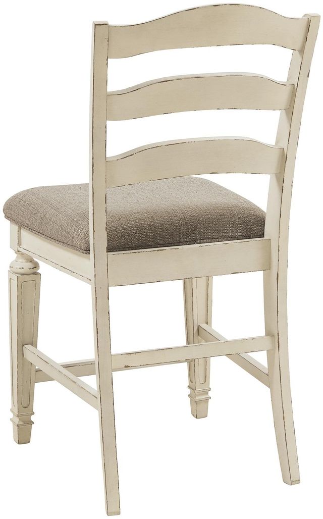 Signature Design by Ashley® Realyn Chipped White Upholstered Counter Stool-1