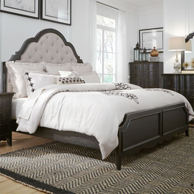Liberty Furniture Chesapeake Antique Black Queen Upholstered Bed 8