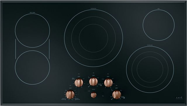 Café™ 36" Black / Brushed Stainless Electric Cooktop 11