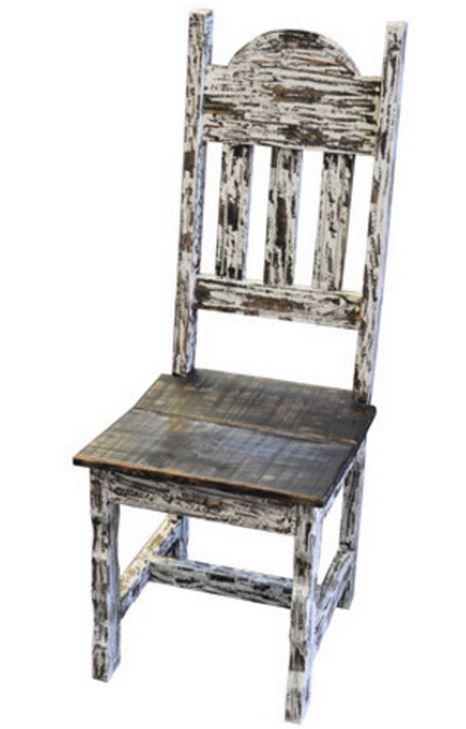 Million Dollar Rustic White Scraped Side Chair 0