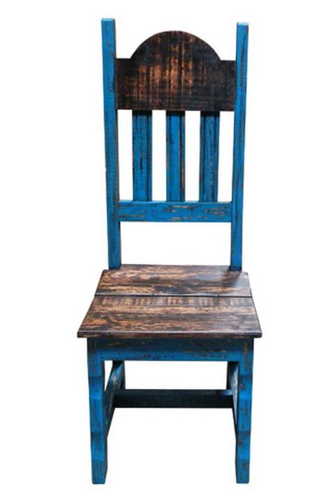 Million Dollar Rustic Turquoise Scraped Side Chair