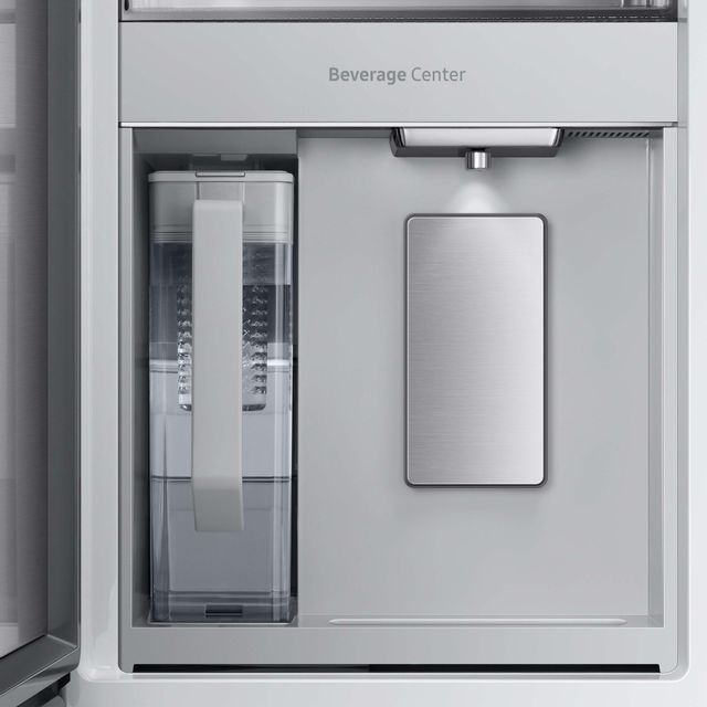 Samsung Bespoke 29 Cu. Ft. Charcoal Glass/Custom Panel Ready French Door Refrigerator with Family Hub™ 8
