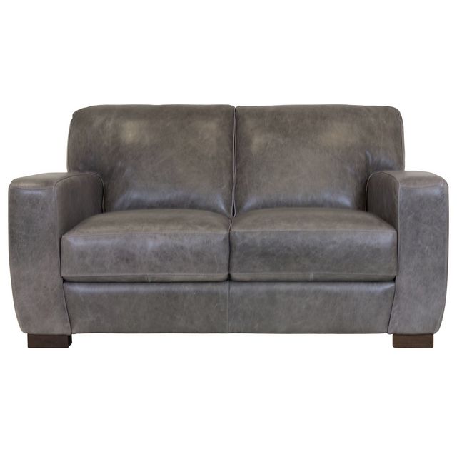 Soft Line Utah Fog Leather Sofa & Loveseat-3