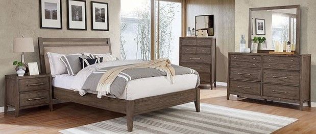Furniture of America® Tawana 5-Piece Beige/Warm Gray Queen Bedroom Set