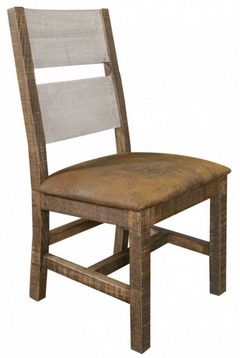 International Furniture Direct Pueblo Brown 2-Piece Gray/Natural Brown Dining Chair Set