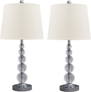 Signature Design by Ashley® Joaquin 2-Piece Clear/Silver Table Lamps