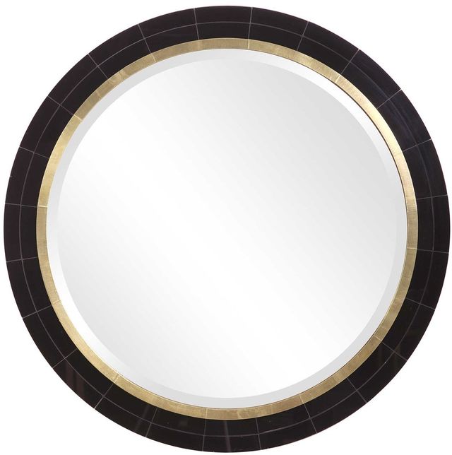 Uttermost® by John Kowalski Nayla Black Tiled Round Mirror-0