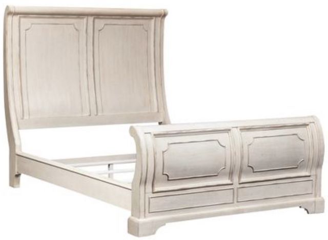 Liberty Abbey Road 4-Piece Churchill Brown/Porcelain White Queen Sleigh Bed Set 8