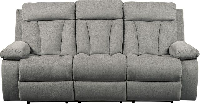 Signature Design by Ashley® Mitchiner Fog Reclining Sofa with Drop Down Table 1