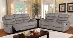 Furniture of America® Castleford 2 Piece Light Gray Sofa and Love Seat