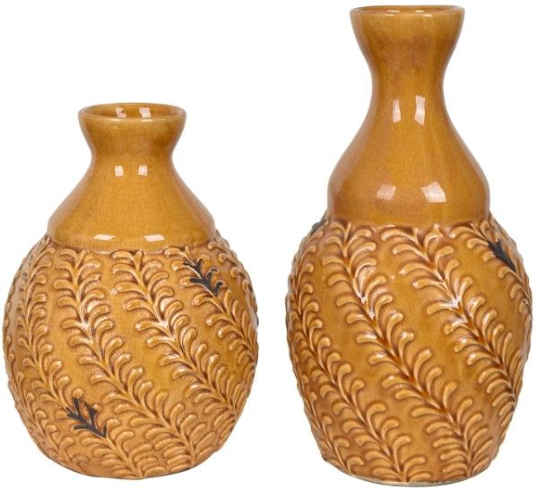 Crestview Collection Nevada 2-Piece Orange Vase Set
