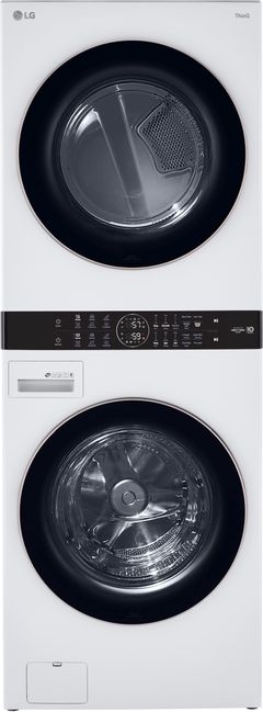 LG 4.5 Cu. Ft. Washer, 7.4 Cu. Ft. Dryer White Stack Laundry-WKE100HWA