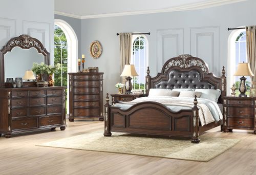 New Classic® Home Furnishings Maximus Madeira 5-Piece Queen Bedroom Set with Two Nightstands