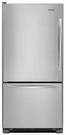 KitchenAid® Architect® Series II 22.0 Cu. Ft. Bottom Freezer Refrigerator-Monochromatic Stainless Steel 0