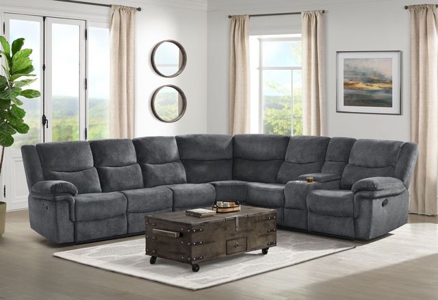 Elements International Lawrence 3-Piece Slate Sectional | Miskelly ...