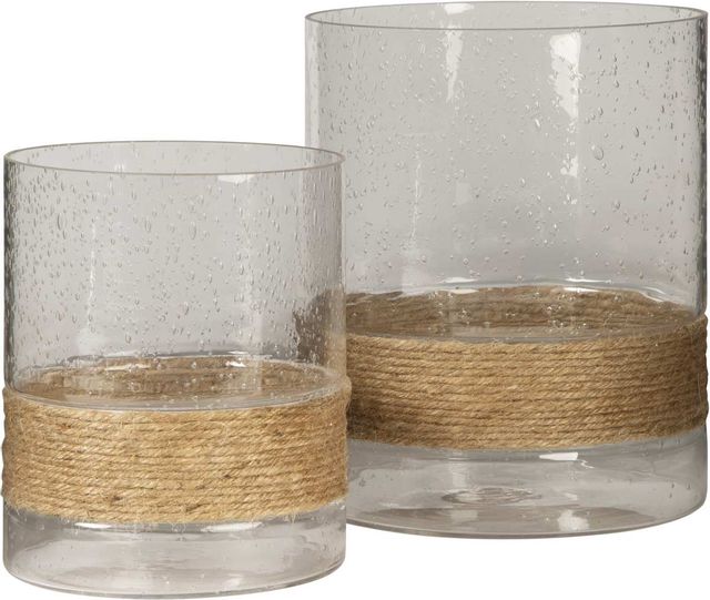Signature Design by Ashley® Eudocia 2-Piece Clear Candle Holder Set-0