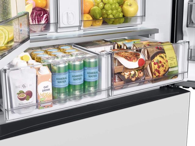 Samsung Bespoke 24 Cu. Ft. White Glass Counter Depth 3-Door French Door Refrigerator with Beverage Center™ 7