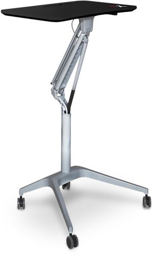 X-Chair X-Table Black and Silver Mobile Height Adjustable Desk
