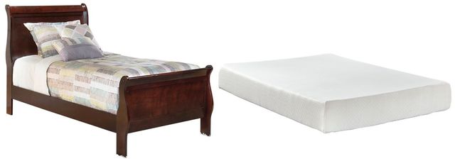 Sierra Sleep® by Ashley® Alisdair 2-Piece Memory Foam Twin Sleigh Bed Set