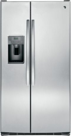 GE® 25.3 Cu. Ft. Stainless Steel Side-By-Side Refrigerator-GSS25GSHSS