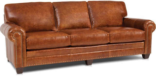 Smith Brothers 235 Collection Brown Leather Sofa 1
