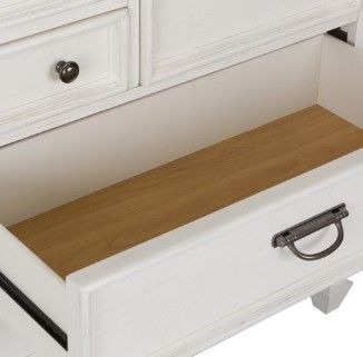 Liberty Allyson Park Wire Brushed White Dresser with Crown Mirror 6