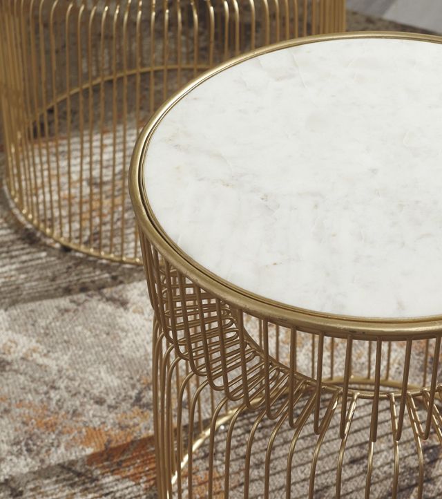 Signature Design by Ashley® Vernway 2-Piece Gold Accent Tables Set-2