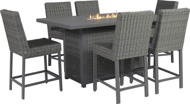 Signature Design by Ashley® Palazzo 7-Piece Gray Outdoor Dining Set