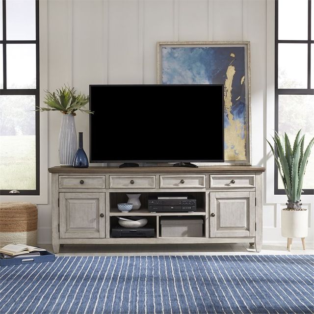 Liberty Furniture Heartland Antique White 76 Inch Tile TV Console-1