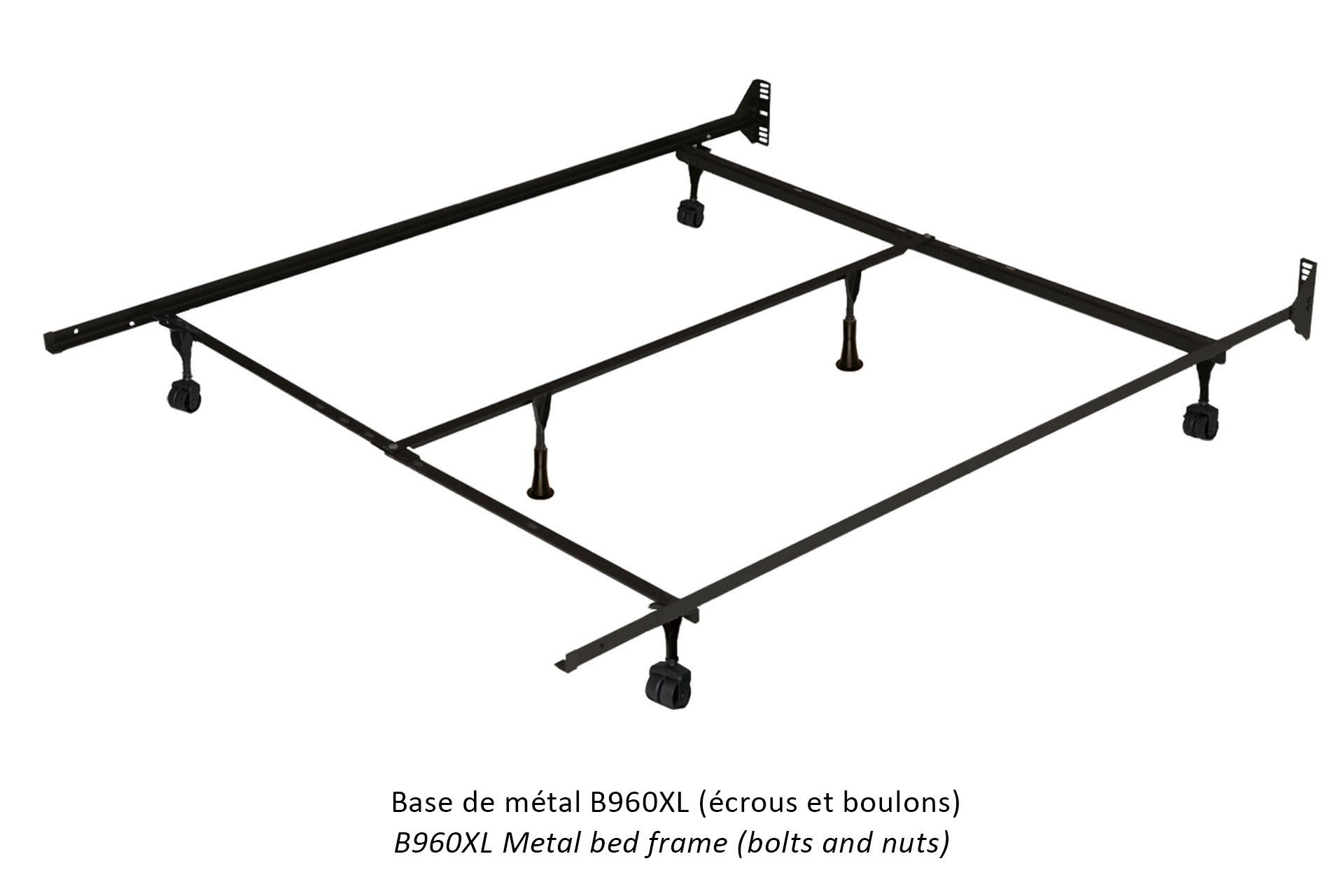 queen bed frame with locking wheels