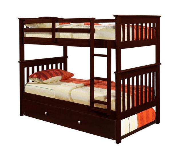 Donco Trading Company Mission Twin/Twin Bunkbed with Trundle Bed-0