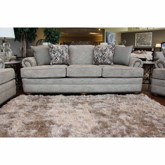 England Furniture Knox Handwoven Linen Sofa with Tribecca Graphite & Spiffy Paver Pillows-2