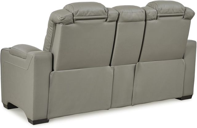 Signature Design by Ashley® Backtrack Gray Power Reclining Console Loveseat-3