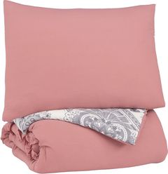 Signature Design by Ashley® Avaleigh Pink/White/Gray Full Comforter Set