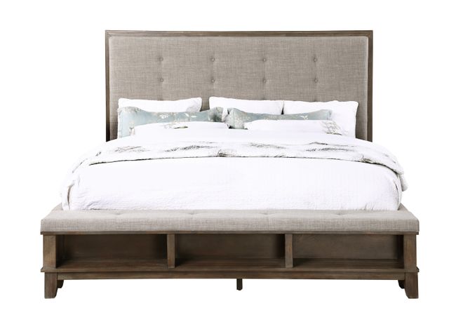 New Classic Furniture Cagney Grey Queen Platform Bed, Dresser, Mirror & Nightstand-2
