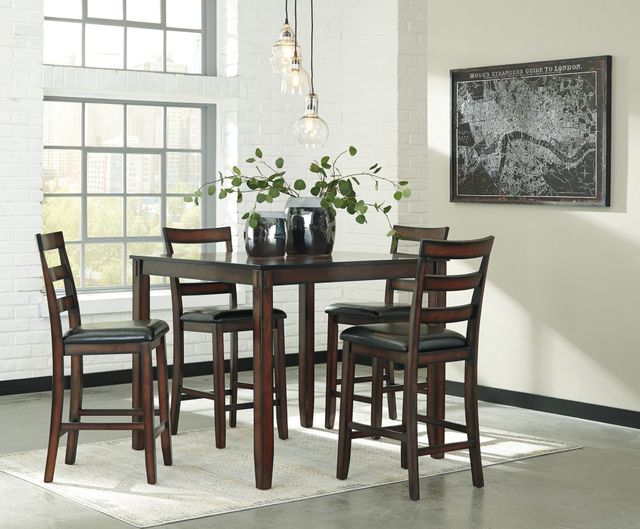 Signature Design by Ashley® Coviar 5-Piece Brown Counter Height Dining Table 3