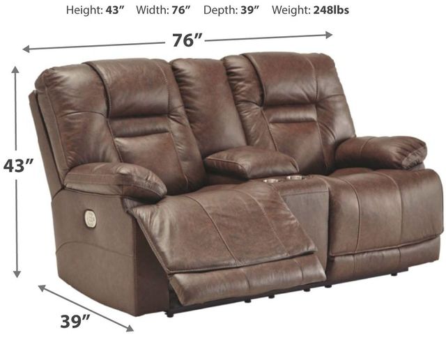 Signature Design by Ashley® Wurstrow Umber Power Reclining Loveseat 2