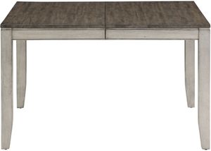 Steve Silver Co. Abacus Putty Dining Table with Butterfly Leaf and Smoky Alabaster Base